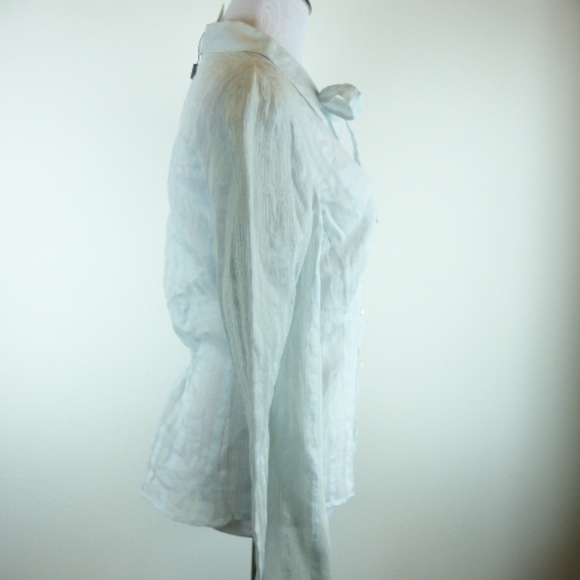 Dolce & Gabbana D&G light blue bow button up long sleeve shirt NWT i46 36 - Picture 5 of 8